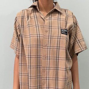 Brown Plaid Button Up